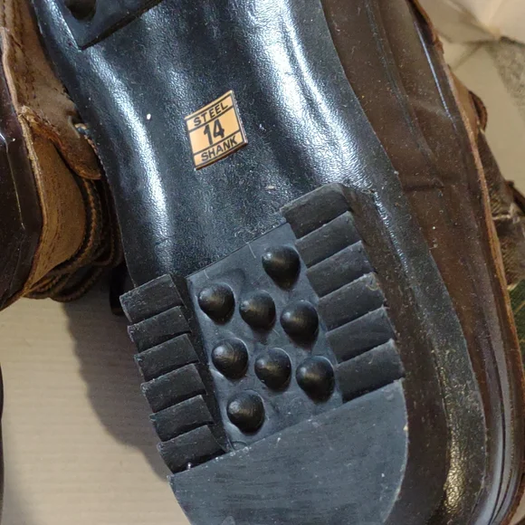 Red Ball vintage camo steel shank boots duckbill 14 insulated hunting trail y2k - Picture 14 of 15